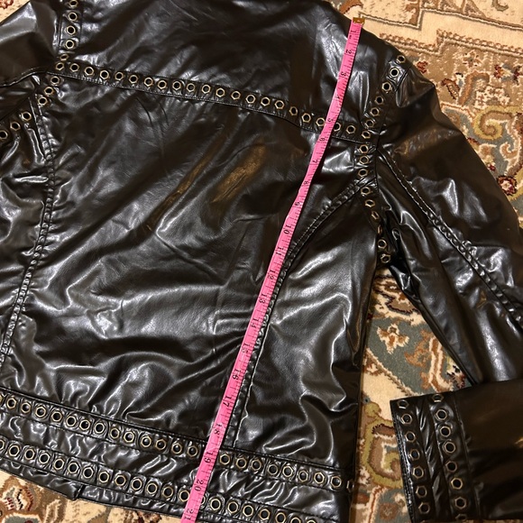 y2k Black Studded Women's leather Jacket - Picture 5 of 6
